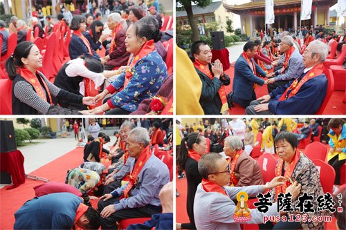 摄影-江苏南通江心寺举行首届九九重阳孝道文化节