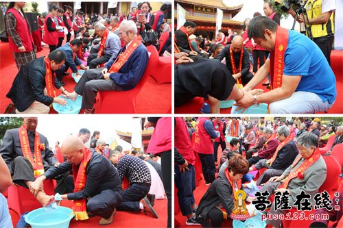 摄影-江苏南通江心寺举行首届九九重阳孝道文化节