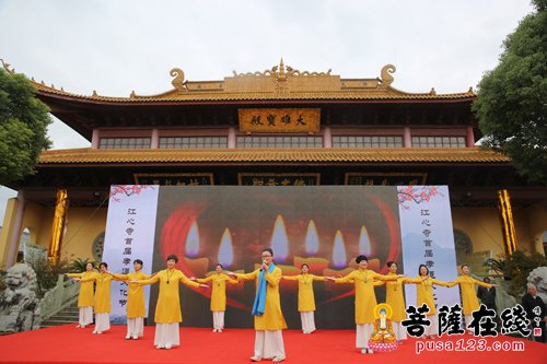摄影-江苏南通江心寺举行首届九九重阳孝道文化节