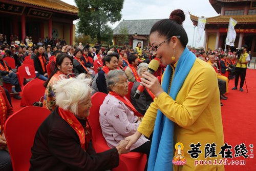 摄影-江苏南通江心寺举行首届九九重阳孝道文化节