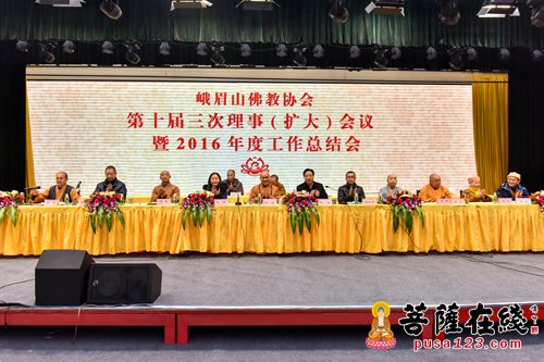 佛教-峨眉山佛教协会举行第十届三次理事（扩大）会议暨2016年度工作总结会