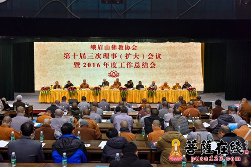 佛教-峨眉山佛教协会举行第十届三次理事（扩大）会议暨2016年度工作总结会