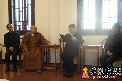 岳阳-岳阳市南湖新区李运帷书记调研圣安寺 怀梵法师热情接待