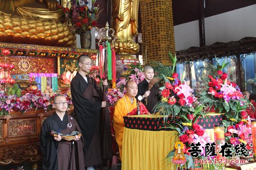 佛教-绍兴安康寺举行上堂大斋法会 法弘大和尚作上堂法语