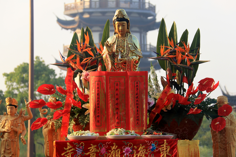 【高清图集】东海观音寺举行宝塔佛像开光暨水陆瓷版画安位仪式系列