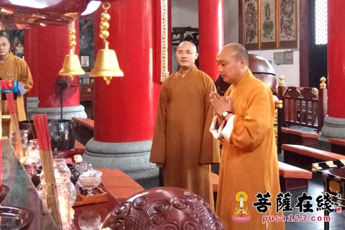 法华寺-法弘大和尚赴湖州法华寺参观交流 印可法师热情接待