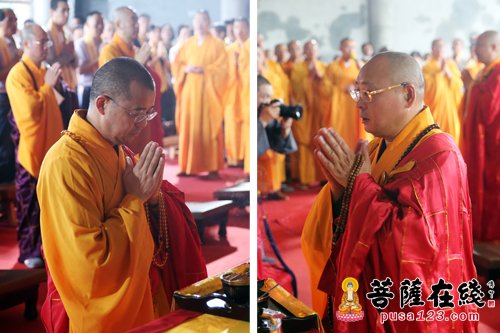摄影-上海洪福寺举行药师宝塔塔刹安座暨藏经楼结构封顶法会