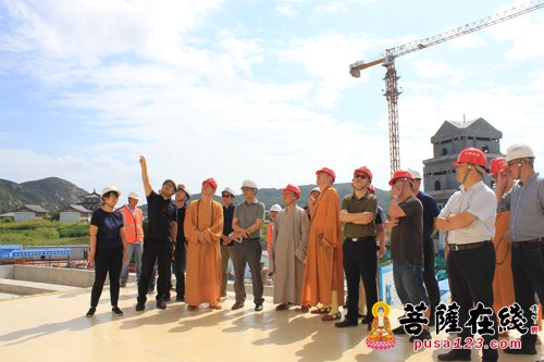 观音-观音法界工程现场指挥部组织观音圣坛外立面幕墙样板段看样工作