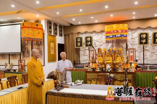 书法-著名书法篆刻家刘化一老先生莅临湖州法华寺参观访问