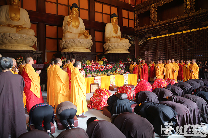 大众跪拜祈愿(图片来源:菩萨在线 摄影:妙雨)