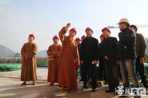 普陀山-普陀山观音法界工程现场指挥部组织观音圣坛样板段第二次看样工作