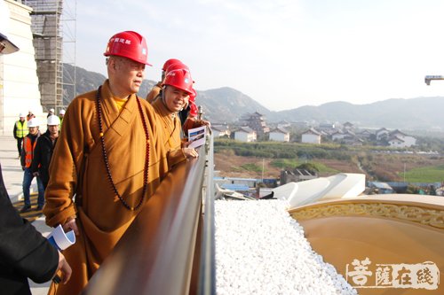 普陀山-普陀山观音法界工程现场指挥部组织观音圣坛样板段第二次看样工作