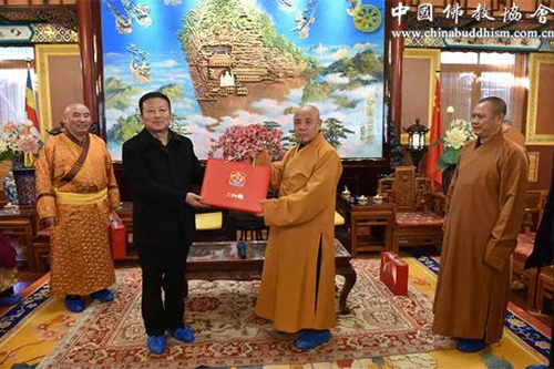 佛教-中佛协演觉副会长会见内蒙古鄂尔多斯佛教界参访学习团一行