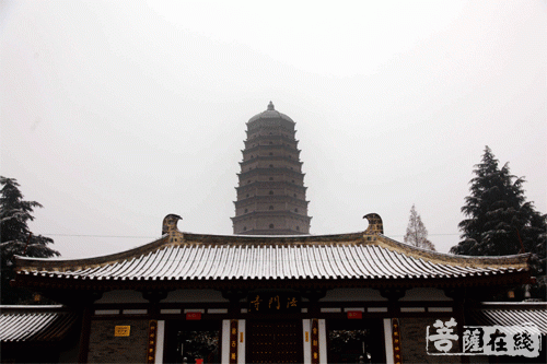 法门寺-雪挂数琼枝 陕西法门寺喜迎新年第一场瑞雪