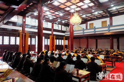 楞严经-雁荡山能仁寺举行楞严七法会 众人齐诵《楞严经》